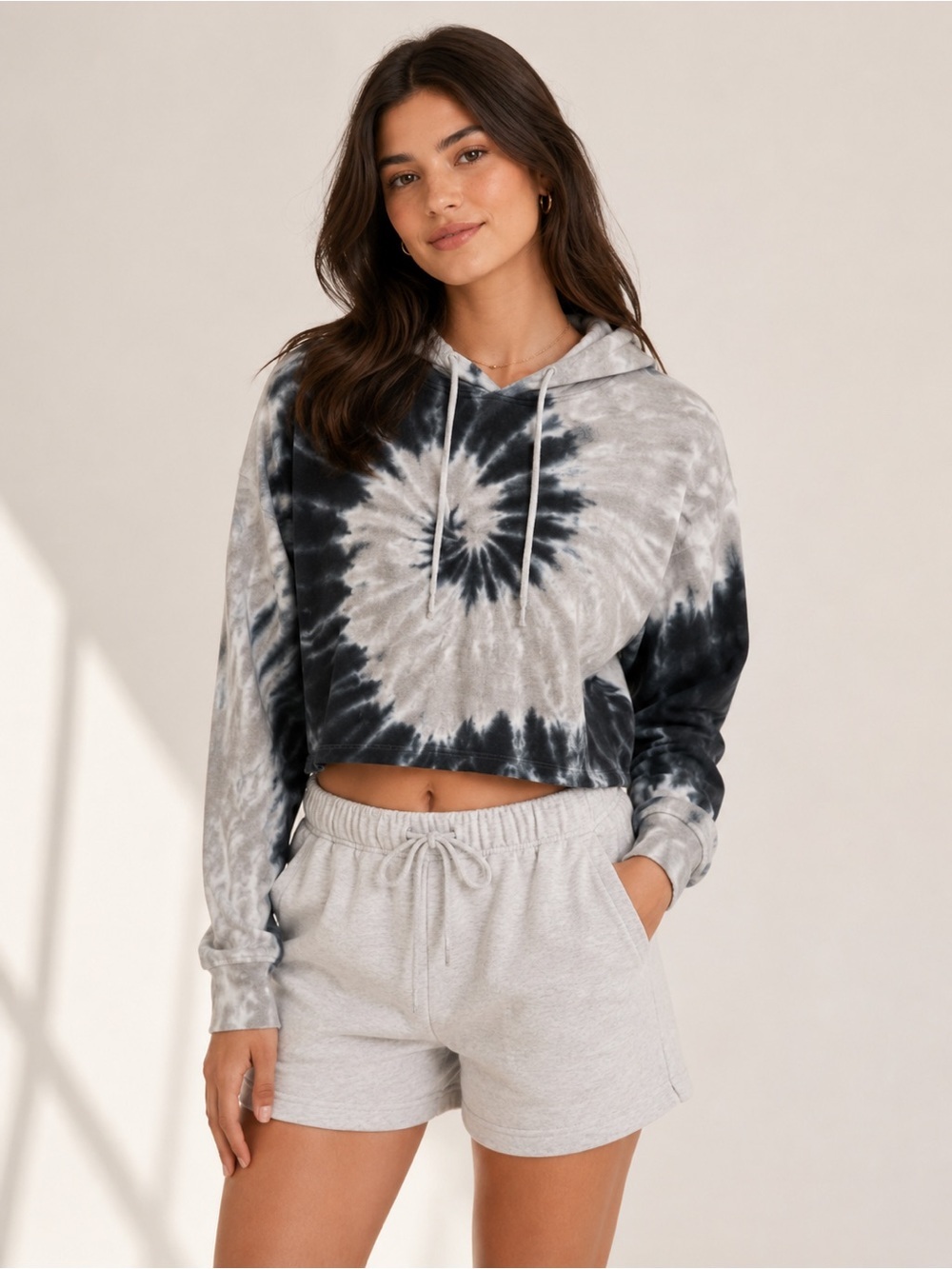 Dreamsicle Women's Sz S Tie-Dye Cropped Hoodie Cozy Retro‎ Surfer Girl Grunge